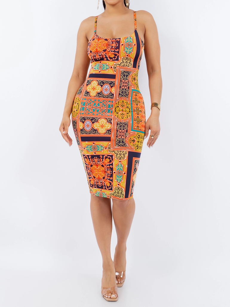 Print Spa Midi Dress