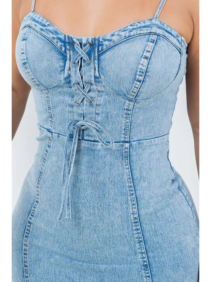 Denim Mini Skort Dress