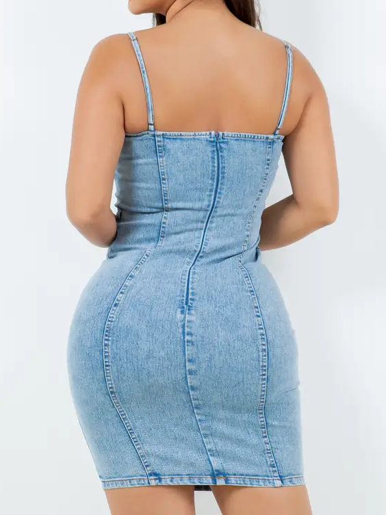 Denim Mini Skort Dress