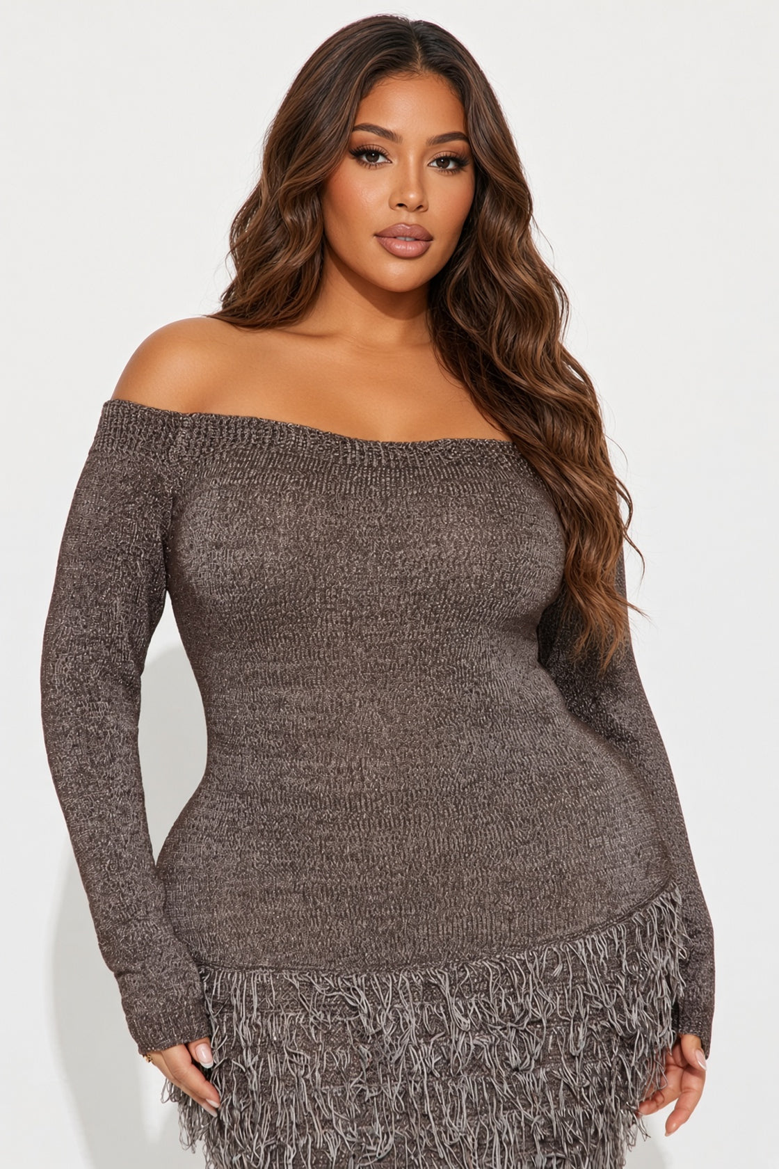 Kimberly Fringe Sweater Maxi Dress