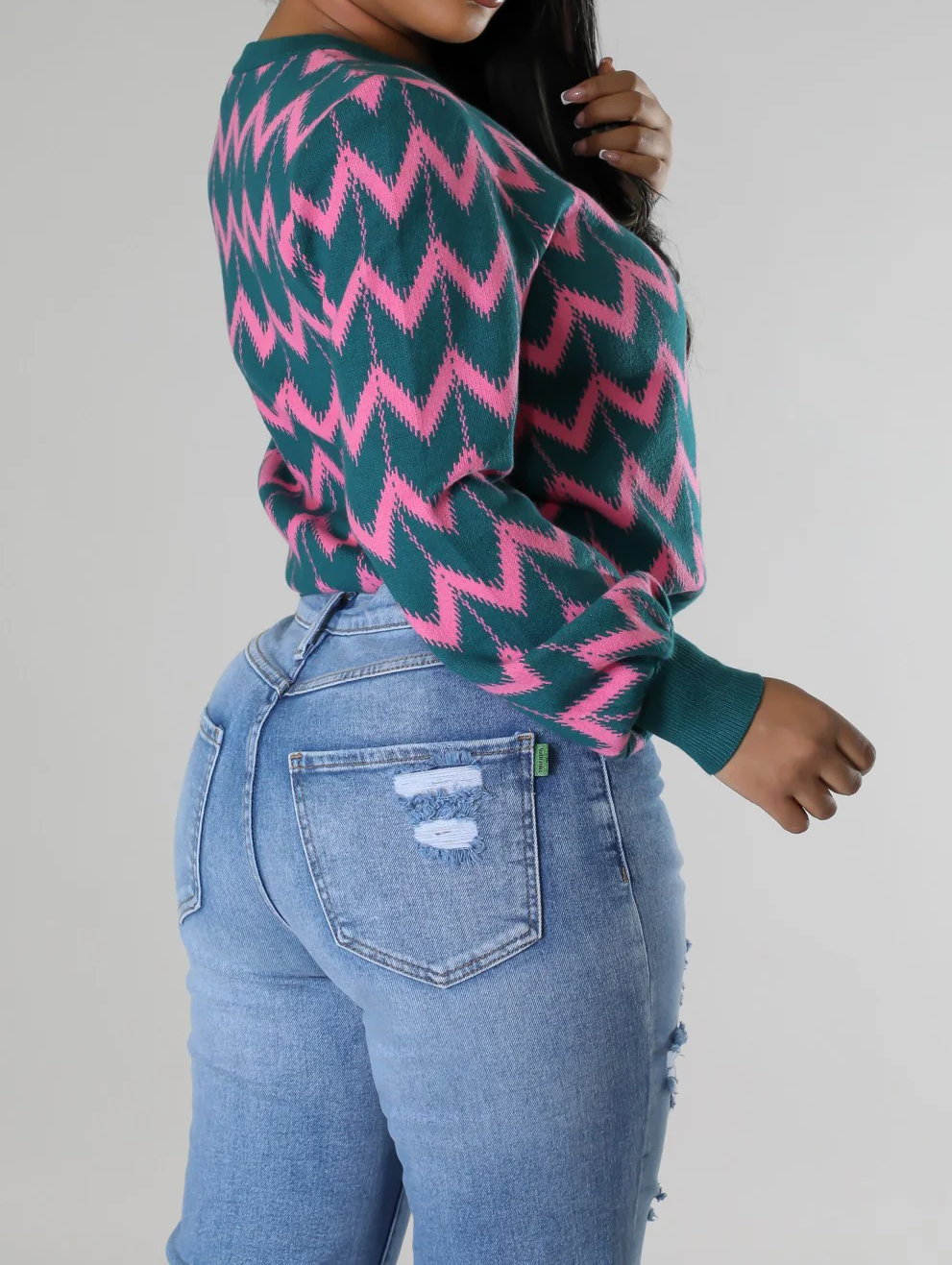 Stretch Knit Pullover Sweater