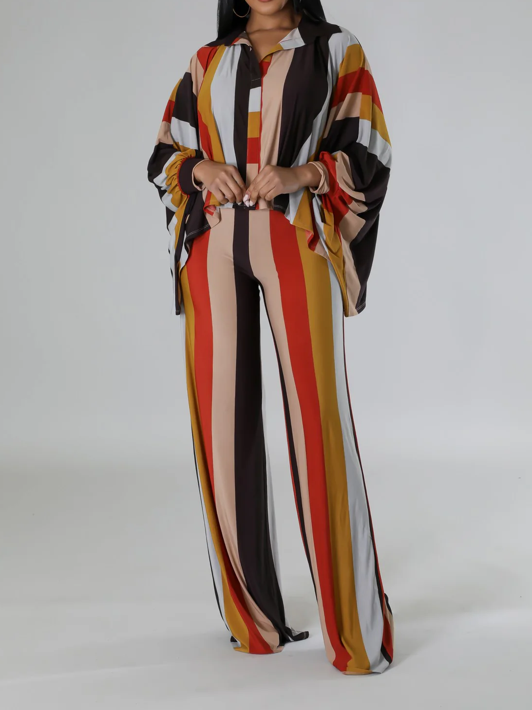 Striped Stretch Pant Set – Chic & Effortlessly Bold