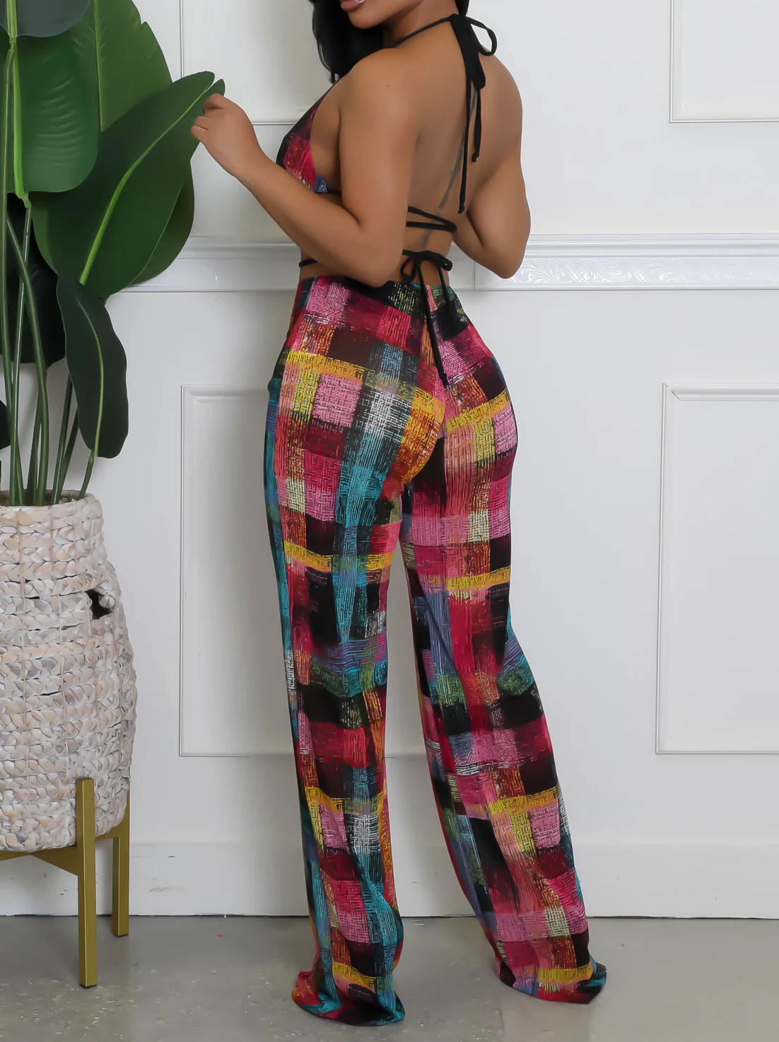Women's 3-Piece Sheer Pant Set – Triangle Top & Thong