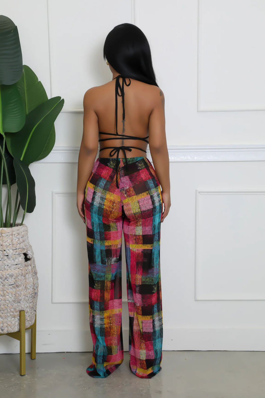 Women's 3-Piece Sheer Pant Set – Triangle Top & Thong