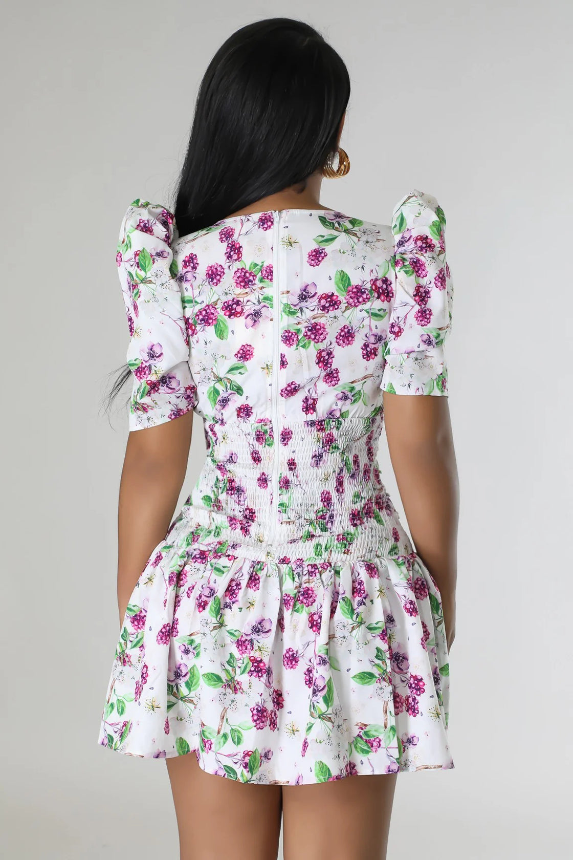 Women's Stretch V-Neck Lace-Up Dress with Short Sleeves