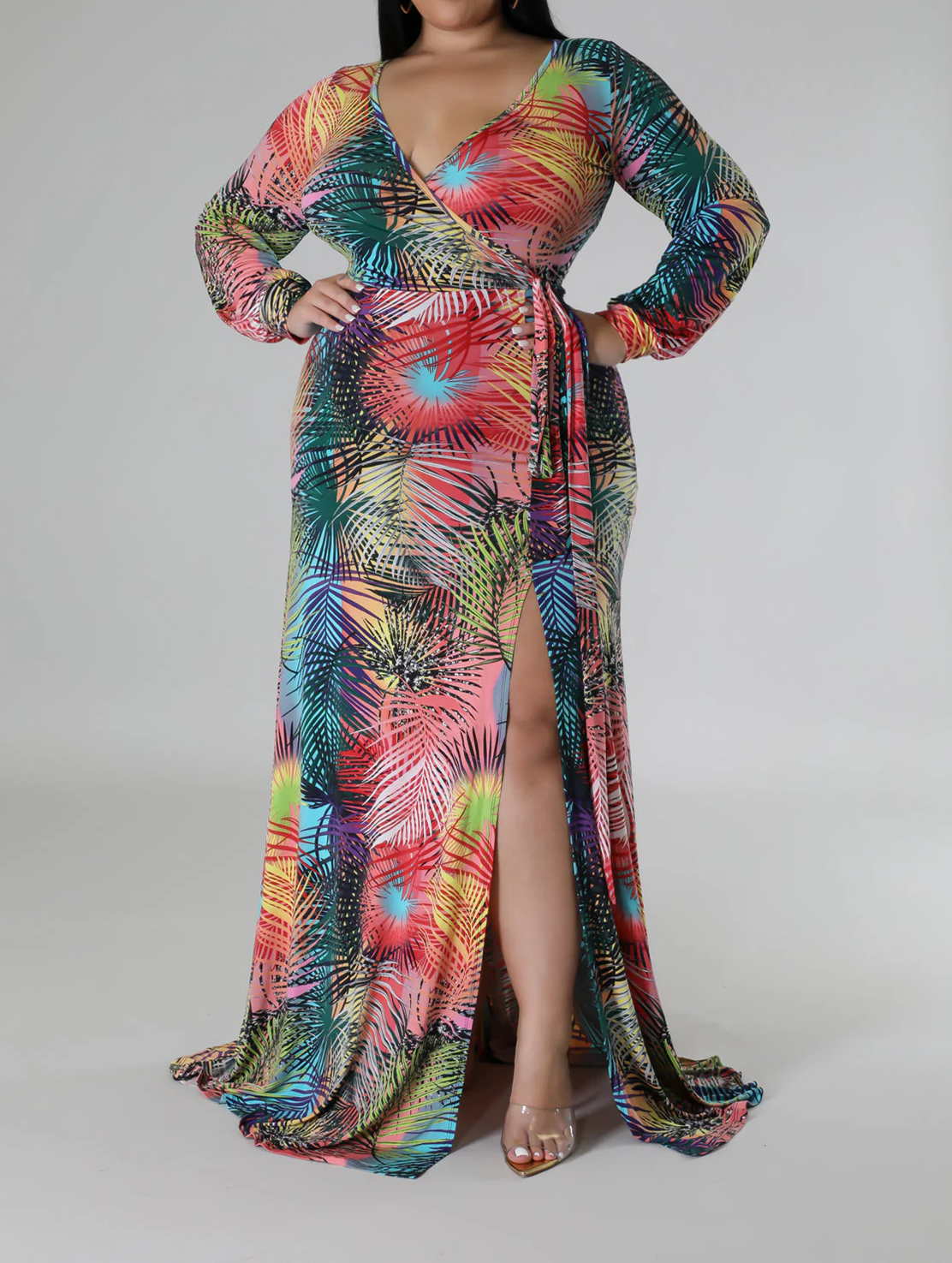 Stretch Wrap Maxi Dress - plus size