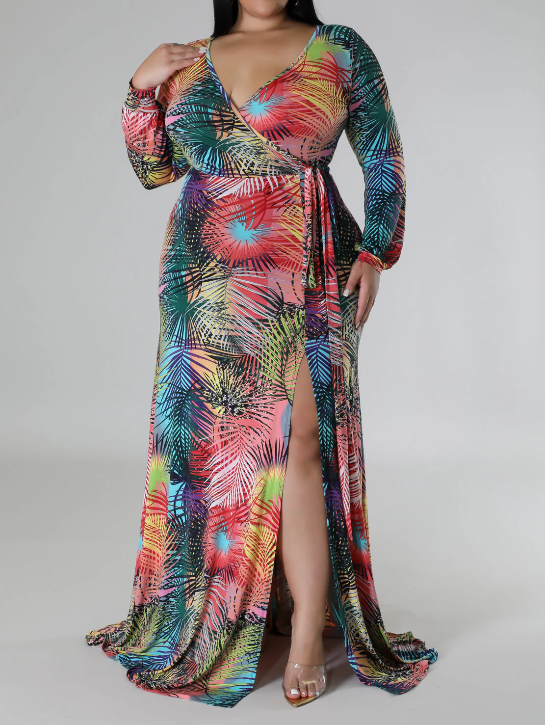 Stretch Wrap Maxi Dress - plus size