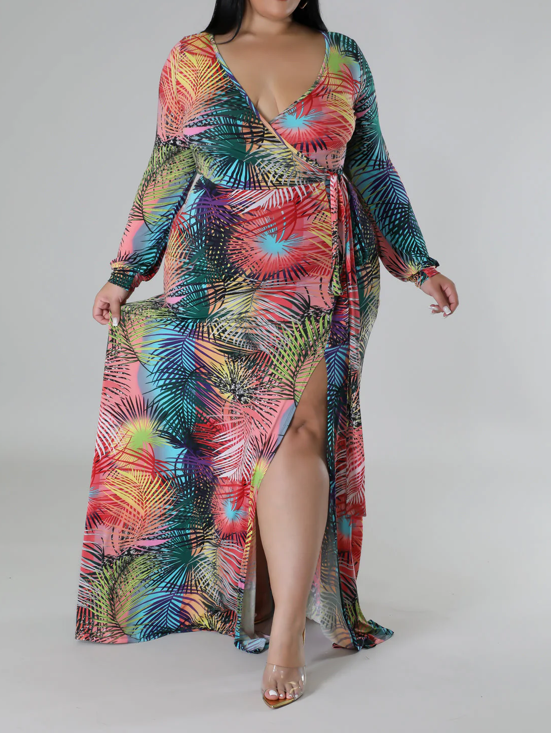 Stretch Wrap Maxi Dress - plus size