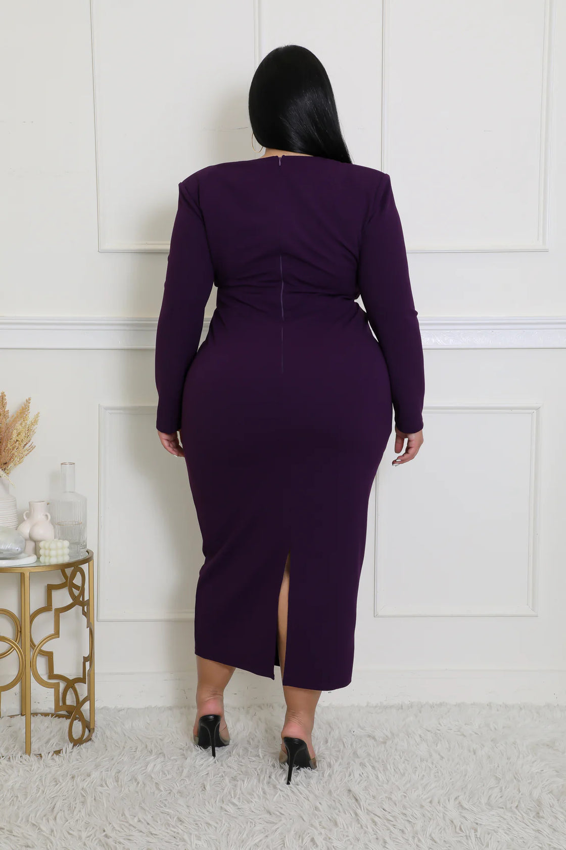 Sleek Mock Neck Plus Size Dress
