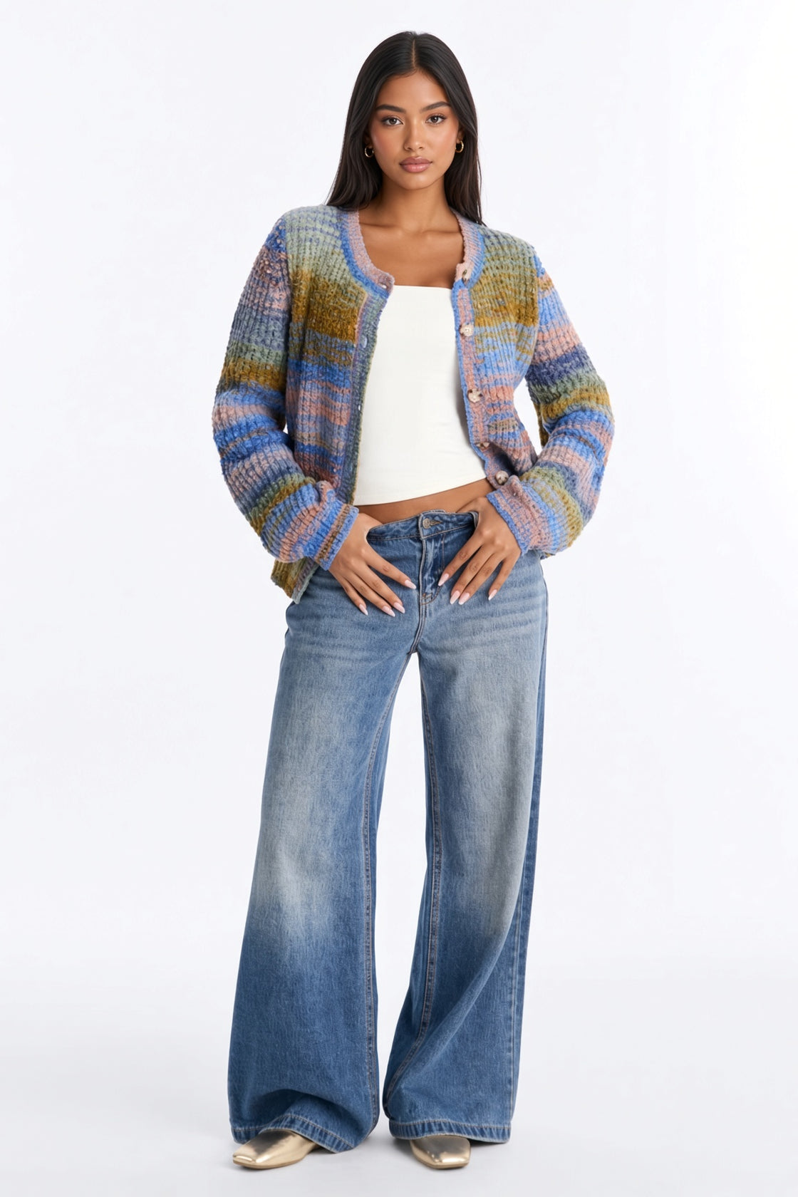 Amber Dusk Multi Stripe Cardigan