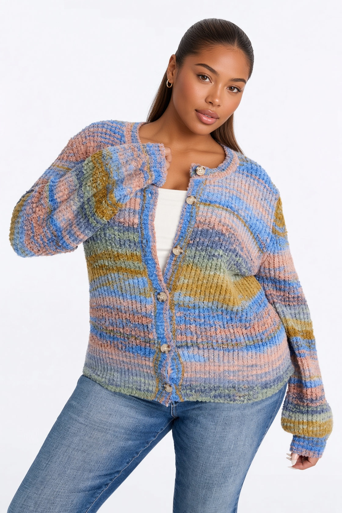Amber Dusk Multi Stripe Cardigan