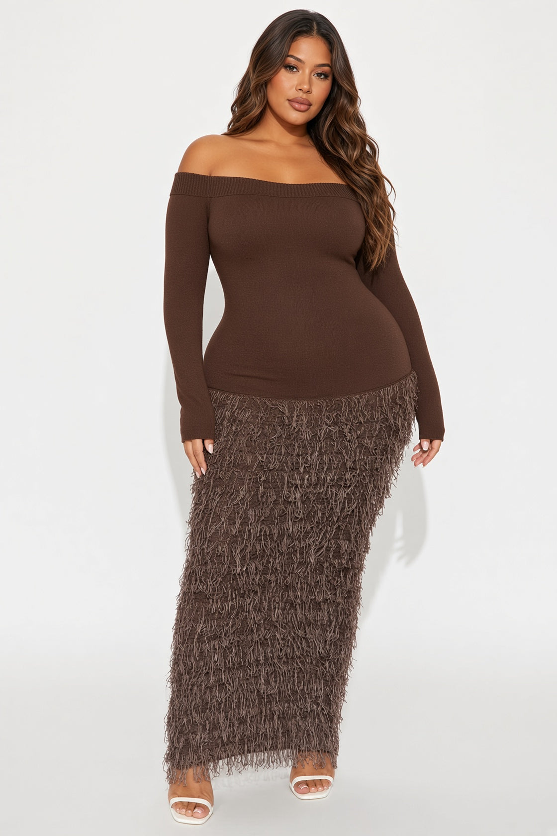 Kimberly Fringe Sweater Maxi Dress