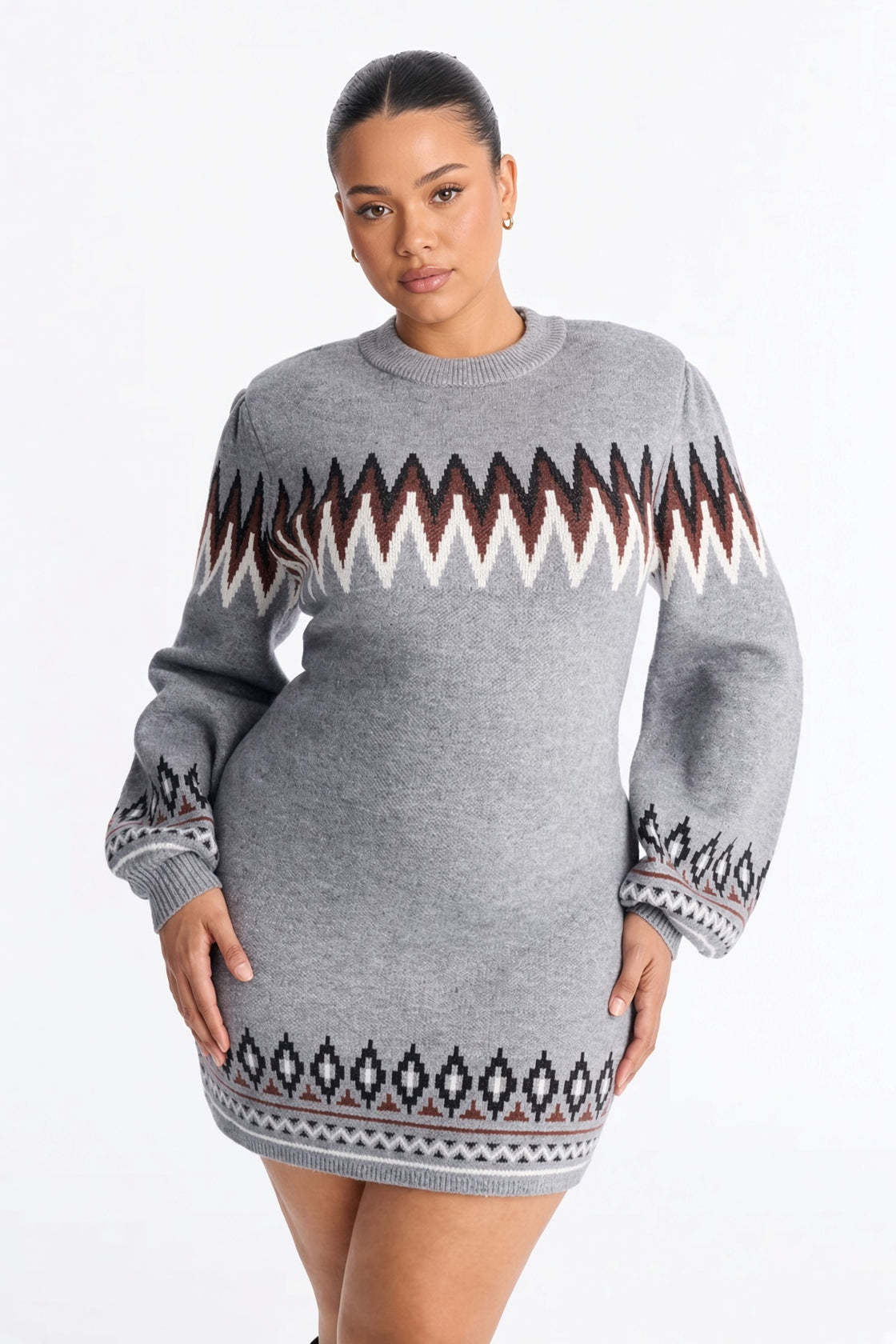 Fireside Nights Long Sleeve Sweater Mini Dress