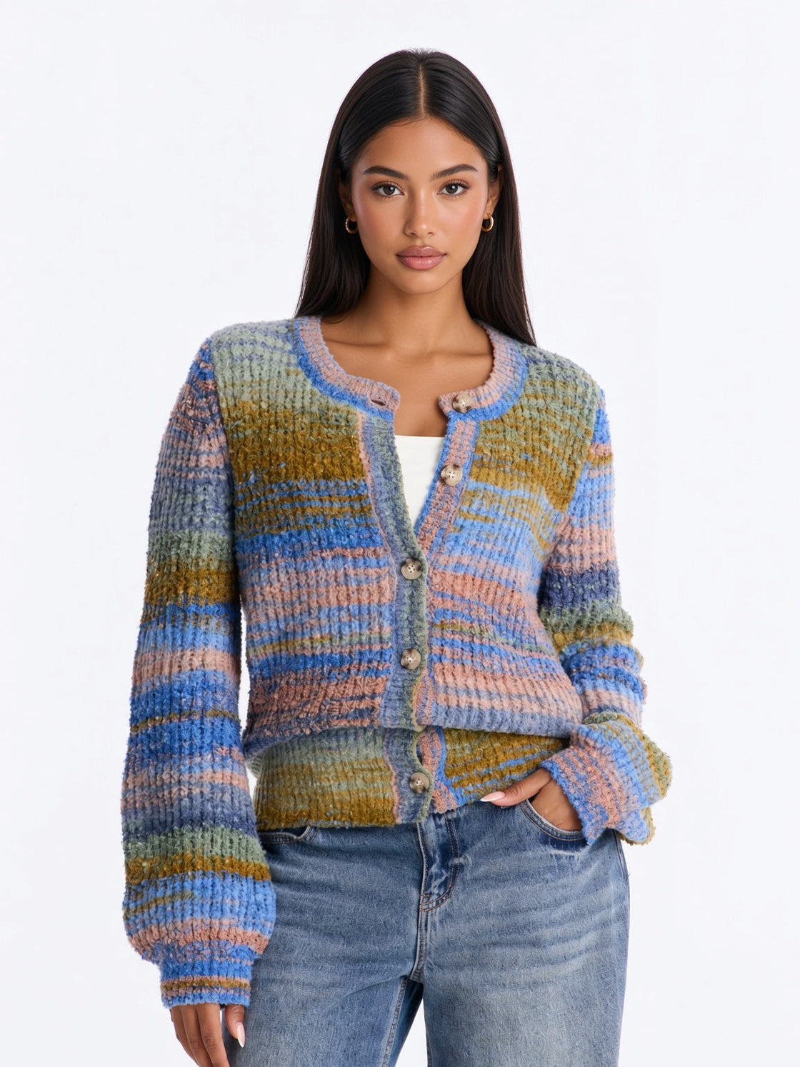 Amber Dusk Multi Stripe Cardigan