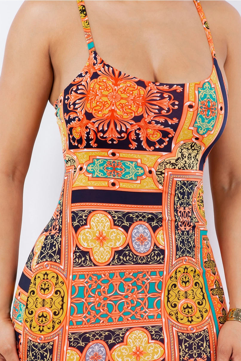 Print Spa Midi Dress