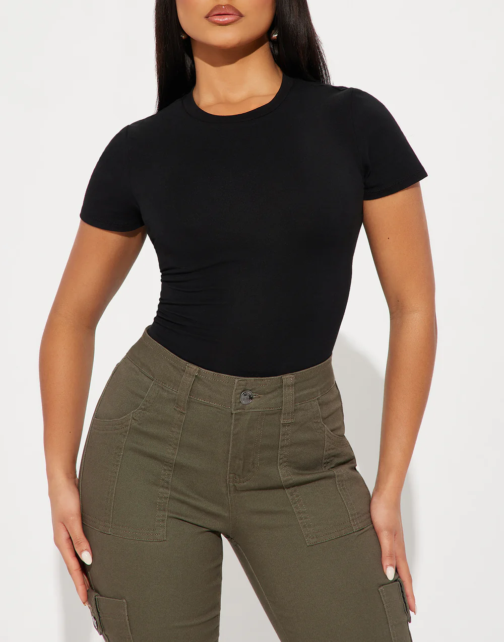 Cotton Cambria Short Sleeve Bodysuit - Blue