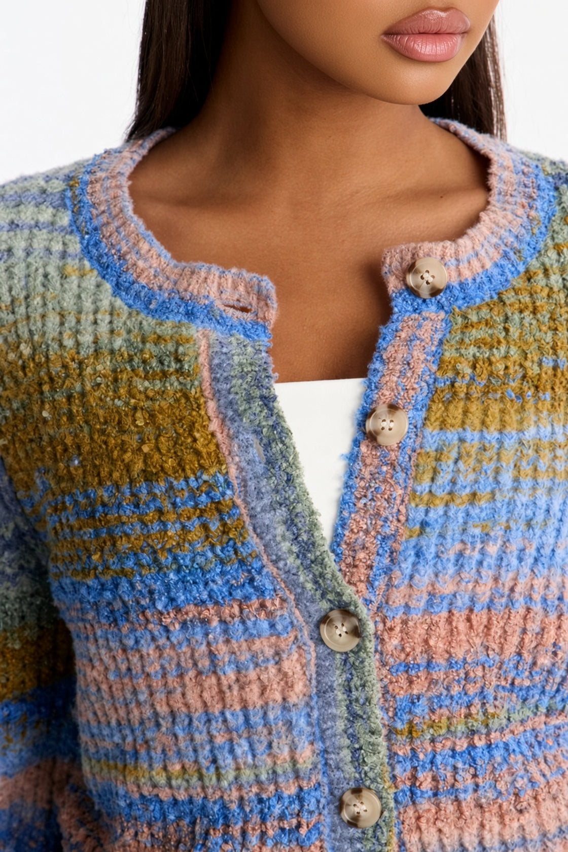 Amber Dusk Multi Stripe Cardigan