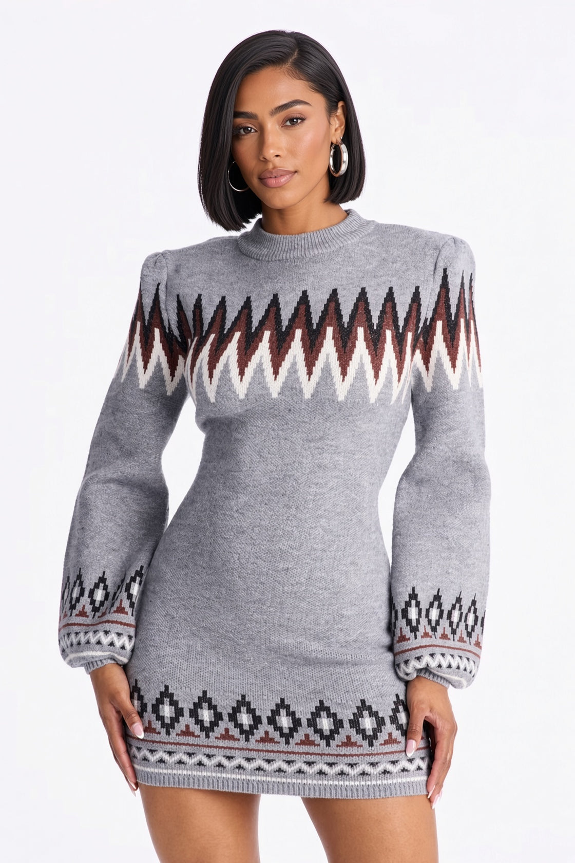 Fireside Nights Long Sleeve Sweater Mini Dress